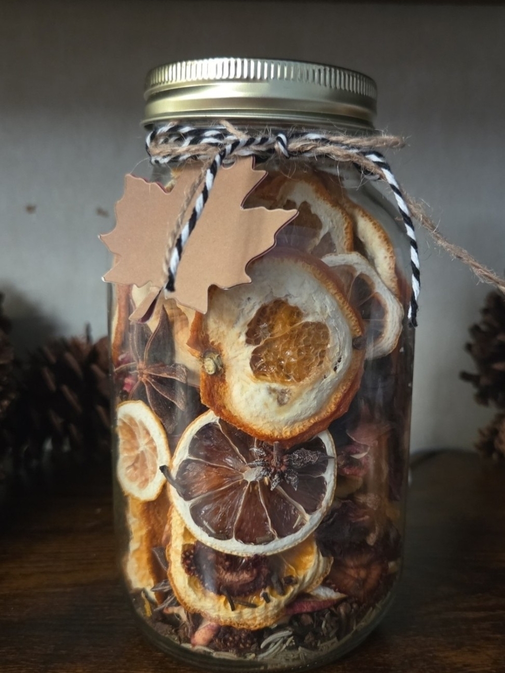 Handmade Fall Mason Jar Simmer Pot Kit | Homemade Dehydrated Fruits & Spices